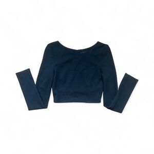 ANGL cropped off the shoulder long sleeve top w/cutout back Sz S